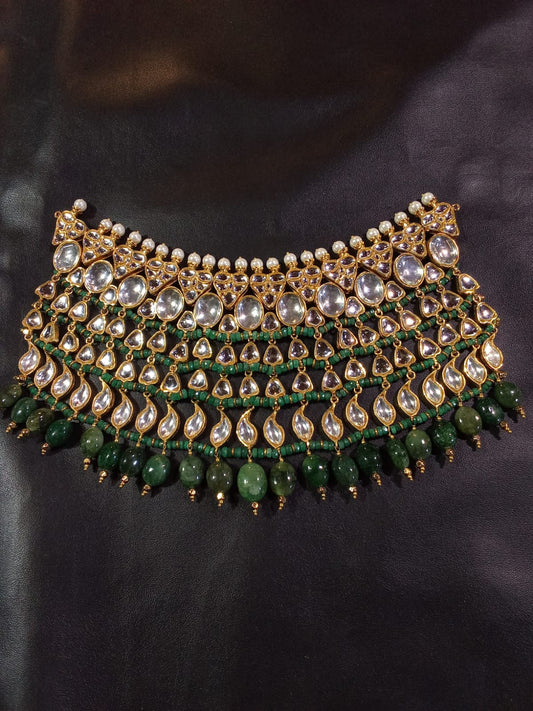 Bridal Necklace Natural green beads