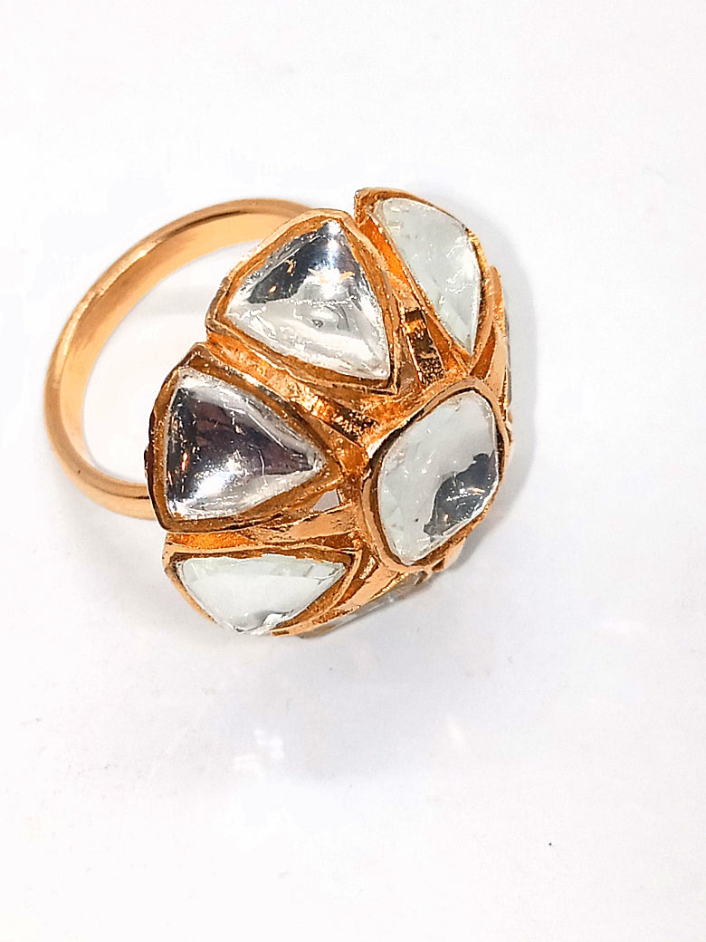Beautiful Ring with High copy Diamond polki gold masking