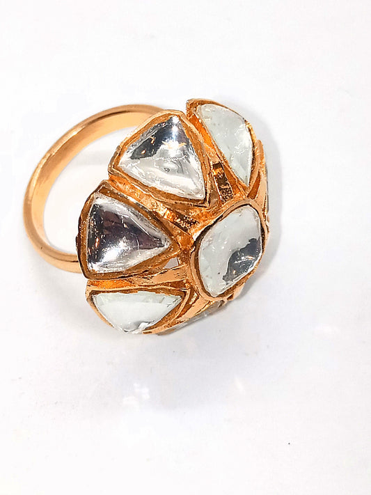 Beautiful Ring with High copy Diamond polki gold masking