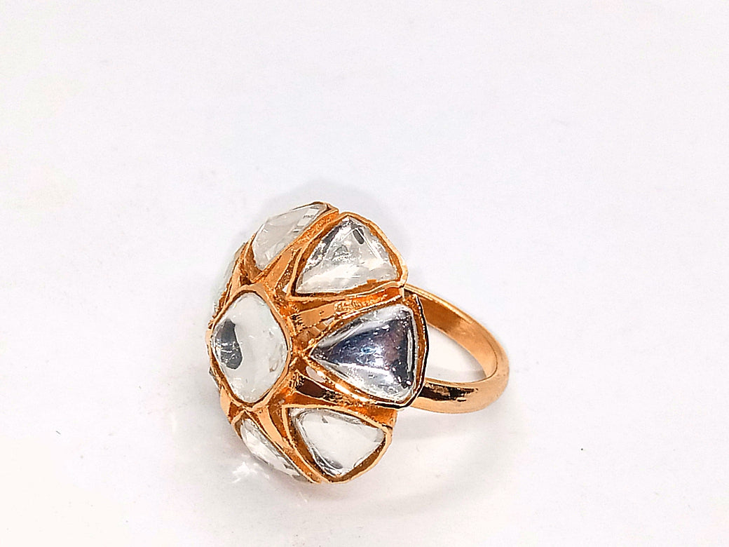 Beautiful Ring with High copy Diamond polki gold masking