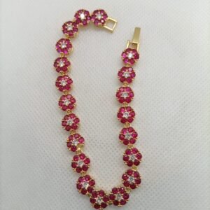 Blossom Shine Ruby Bracelet Elegant Floral Design